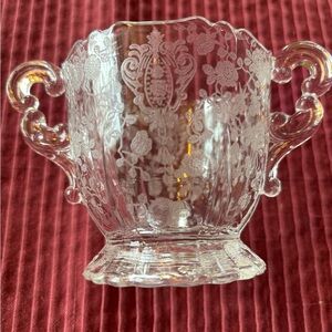 Elegant Clear Glass Sugar Bowl & creamer set